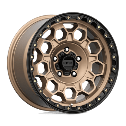KMC KM545 TREK Matte Bronze W/ Black Lip wheel showcasing rugged design and durable construction.