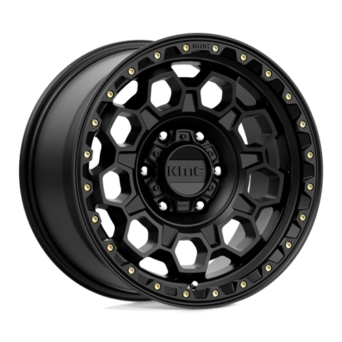 KMC KM545 TREK Satin Black wheel showcasing rugged design and off-road performance.
