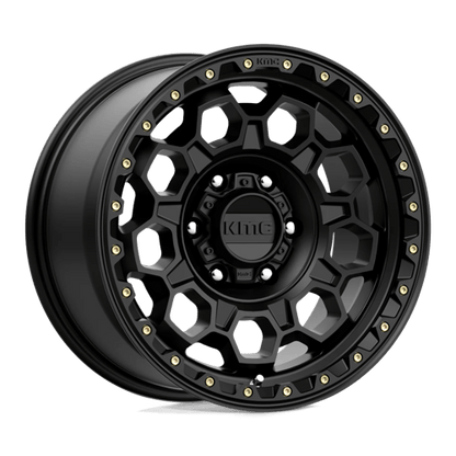 KMC KM545 TREK Satin Black wheel showcasing rugged design and off-road performance.