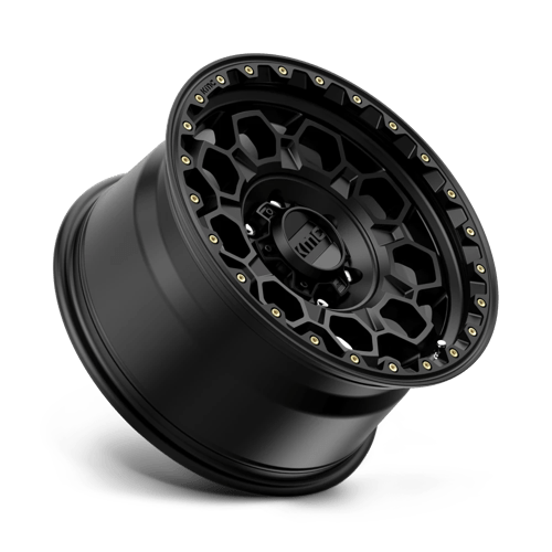 KMC KM545 TREK Satin Black wheel showcasing a rugged design and durable construction for off-road vehicles.