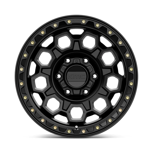 KMC KM545 TREK Satin Black wheel designed for rugged performance and stylish aesthetics for trucks and SUVs.