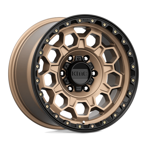 KMC KM545 TREK Matte Bronze W/ Black Lip wheel showcasing rugged design and modern aesthetics.