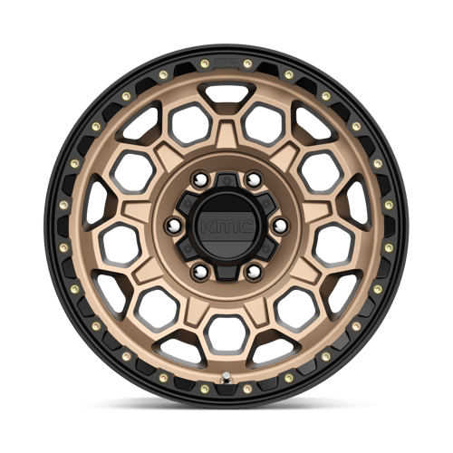 KMC KM545 TREK Matte Bronze W/ Black Lip wheel showcasing rugged design and off-road style.