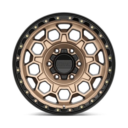 KMC KM545 TREK Matte Bronze W/ Black Lip wheel showcasing rugged design and off-road style.