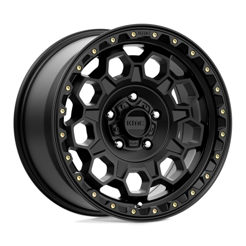 KMC KM545 TREK Satin Black wheel showcasing rugged design and performance features for trucks and SUVs.