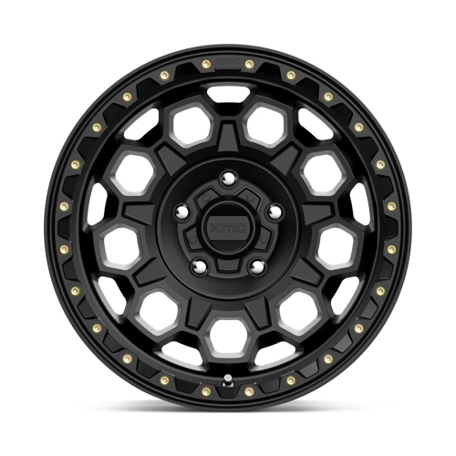KMC KM545 TREK Satin Black wheel designed for rugged performance and stylish aesthetics, ideal for trucks and SUVs.