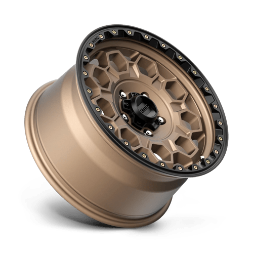 KMC KM545 TREK Matte Bronze W/ Black Lip wheel showcasing rugged design and off-road aesthetics.