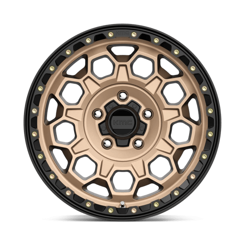 KMC KM545 TREK Matte Bronze W/ Black Lip wheel showcasing rugged design and bold aesthetics for trucks and SUVs.