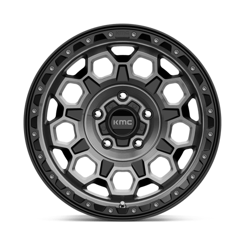 KMC KM545 TREK Satin Black W/ Gray Tint wheel designed for rugged performance and stylish aesthetics.