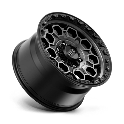 KMC KM545 TREK Satin Black W/ Gray Tint wheel for off-road performance and style