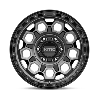 KMC KM545 TREK Satin Black W/ Gray Tint rugged wheel designed for performance and off-road aesthetics.