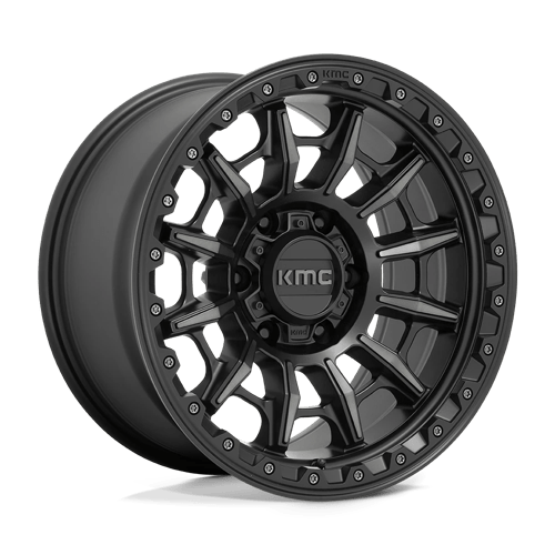 KMC KM547 CARNAGE Satin Black W/ Gray Tint wheel designed for off-road performance and rugged style.