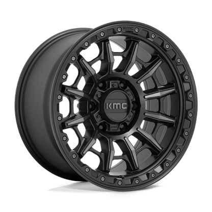 KMC KM547 CARNAGE Satin Black W/ Gray Tint wheel designed for off-road performance and rugged style.