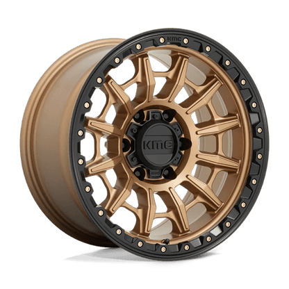 KMC KM547 CARNAGE Matte Bronze W/ Black Lip wheel designed for trucks, SUVs, and off-road enthusiasts.