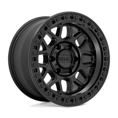 KMC KM549 GRS Satin Black wheel designed for trucks, Jeeps, and SUVs with an aggressive look and performance.