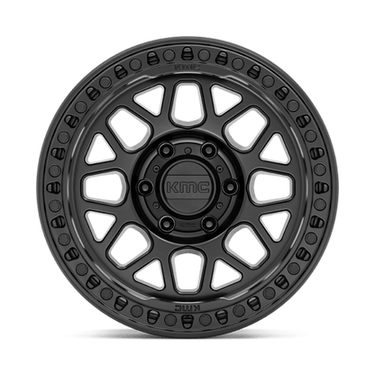 KMC KM549 GRS Satin Black wheel designed for off-road trucks and SUVs, featuring a bold and aggressive style.