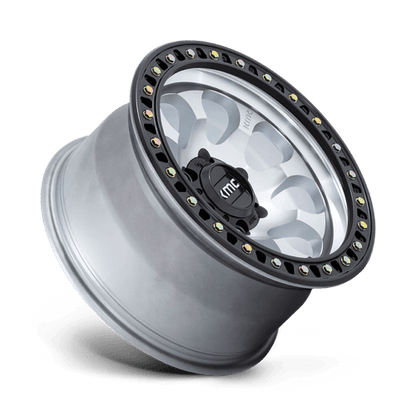 KMC KM550 RIOT SBL Machined W/ Satin Black Lip wheel featuring a sleek design and aggressive styling.