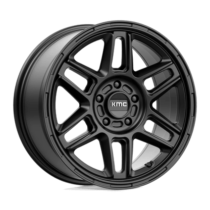 KMC KM716 NOMAD Satin Black wheel showcasing bold design and rugged style for off-road adventures.