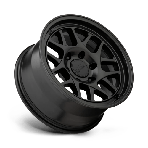 KMC KM717 BULLY OL Satin Black wheel showcasing aggressive design and rugged durability.