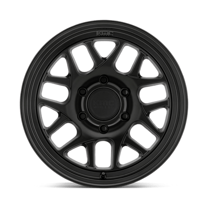 KMC KM717 BULLY OL Satin Black wheel designed for trucks and SUVs with rugged performance and aggressive style.
