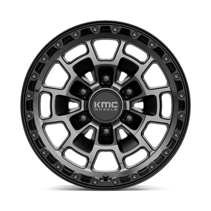 KMC KM718 SUMMIT Satin Black W/ Gray Tint off-road wheel design for rugged performance and style.