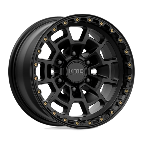 KMC KM718 SUMMIT Satin Black rugged wheel designed for off-road performance and aggressive styling.