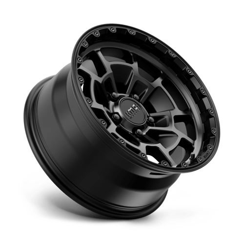 KMC KM718 SUMMIT Satin Black W/ Gray Tint rugged wheel for off-road vehicles and performance driving.