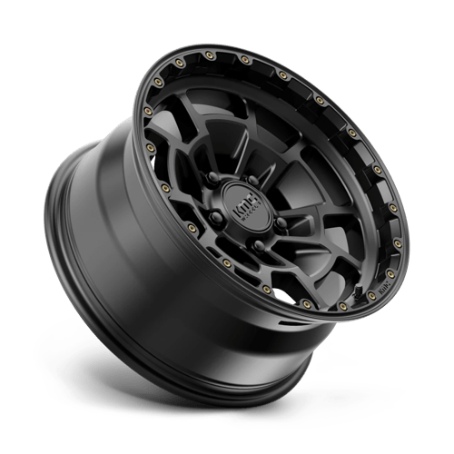 KMC KM718 SUMMIT Satin Black off-road wheel showcasing rugged design and durability.