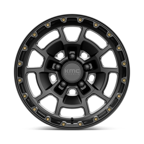 KMC KM718 SUMMIT Satin Black wheel designed for off-road and performance driving.