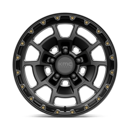 KMC KM718 SUMMIT Satin Black wheel designed for off-road and performance driving.