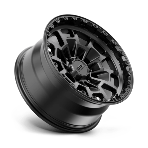 KMC KM718 SUMMIT Satin Black W/ Gray Tint wheel showcasing rugged design and performance capabilities.