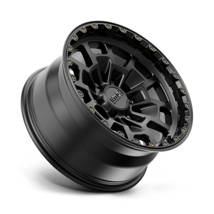 KMC KM718 SUMMIT Satin Black wheel featuring rugged design and durability for off-road enthusiasts.