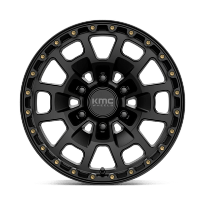 KMC KM718 SUMMIT Satin Black wheel with rugged design and durability for off-road and performance vehicles.