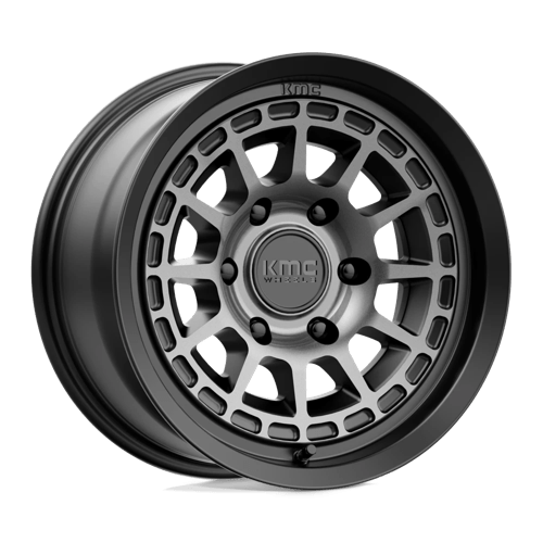 KMC KM719 CANYON Satin Black W/ Gray Tint off-road wheel designed for trucks and SUVs.
