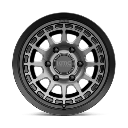 KMC KM719 CANYON Satin Black W/ Gray Tint wheel, designed for off-road performance and style.