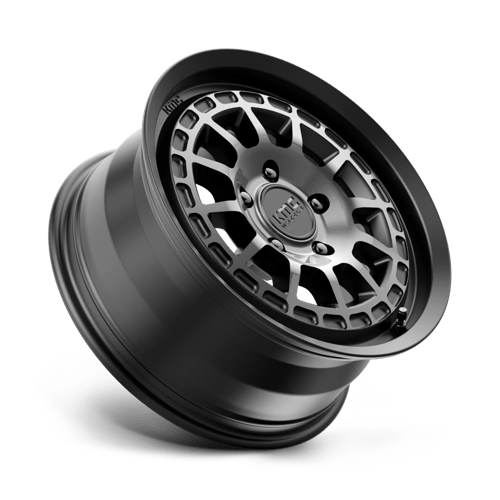 KMC KM719 CANYON Satin Black W/ Gray Tint off-road wheel showcasing rugged design and aggressive aesthetics.