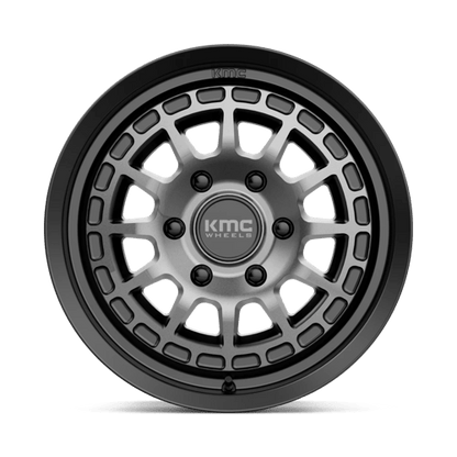 KMC KM719 CANYON Satin Black W/ Gray Tint wheel featuring rugged design and aggressive aesthetics.