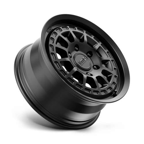 KMC KM719 CANYON Satin Black wheel showcasing rugged design and aggressive style.