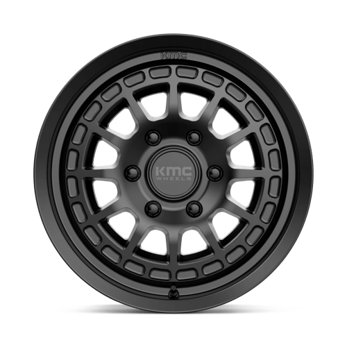 KMC KM719 CANYON Satin Black wheel with a rugged design for off-road vehicles.
