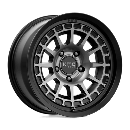 KMC KM719 CANYON Satin Black W/ Gray Tint wheel designed for off-road performance and style.