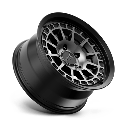 KMC KM719 CANYON Satin Black W/ Gray Tint wheel, rugged design for off-road adventures.