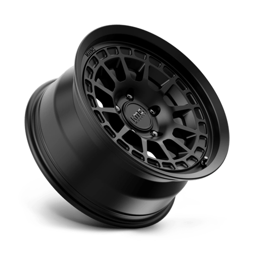 KMC KM719 CANYON Satin Black off-road wheel, rugged design for trucks and SUVs.
