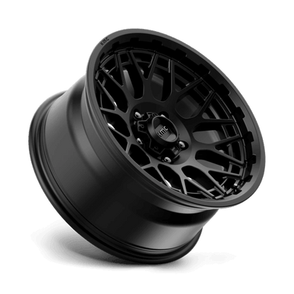 KMC KM722 TECHNIC Satin Black wheel showcasing its modern design and durability.