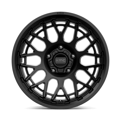 KMC KM722 TECHNIC Satin Black wheel showcasing sleek design and durability for trucks and SUVs.