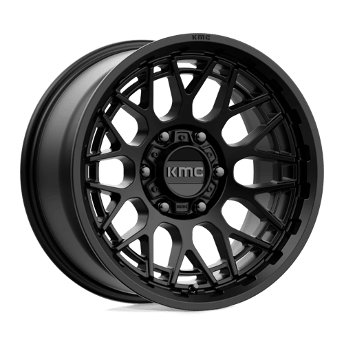KMC KM722 TECHNIC Satin Black wheel with a sleek, high-performance design for trucks and SUVs.