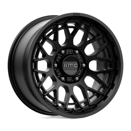 KMC KM722 TECHNIC Satin Black wheel with a sleek, high-performance design for trucks and SUVs.