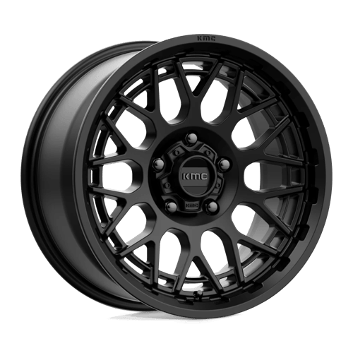 KMC KM722 TECHNIC Satin Black wheel with modern design and high performance for trucks and SUVs.