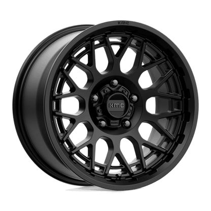 KMC KM722 TECHNIC Satin Black wheel with modern design and high performance for trucks and SUVs.