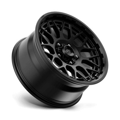 KMC KM722 TECHNIC Satin Black wheel showcasing sleek design and modern style for trucks and SUVs.
