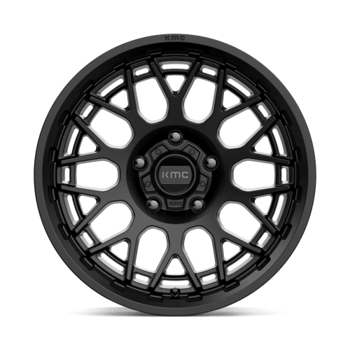 KMC KM722 TECHNIC Satin Black wheel featuring a modern design and durable construction for trucks and SUVs.